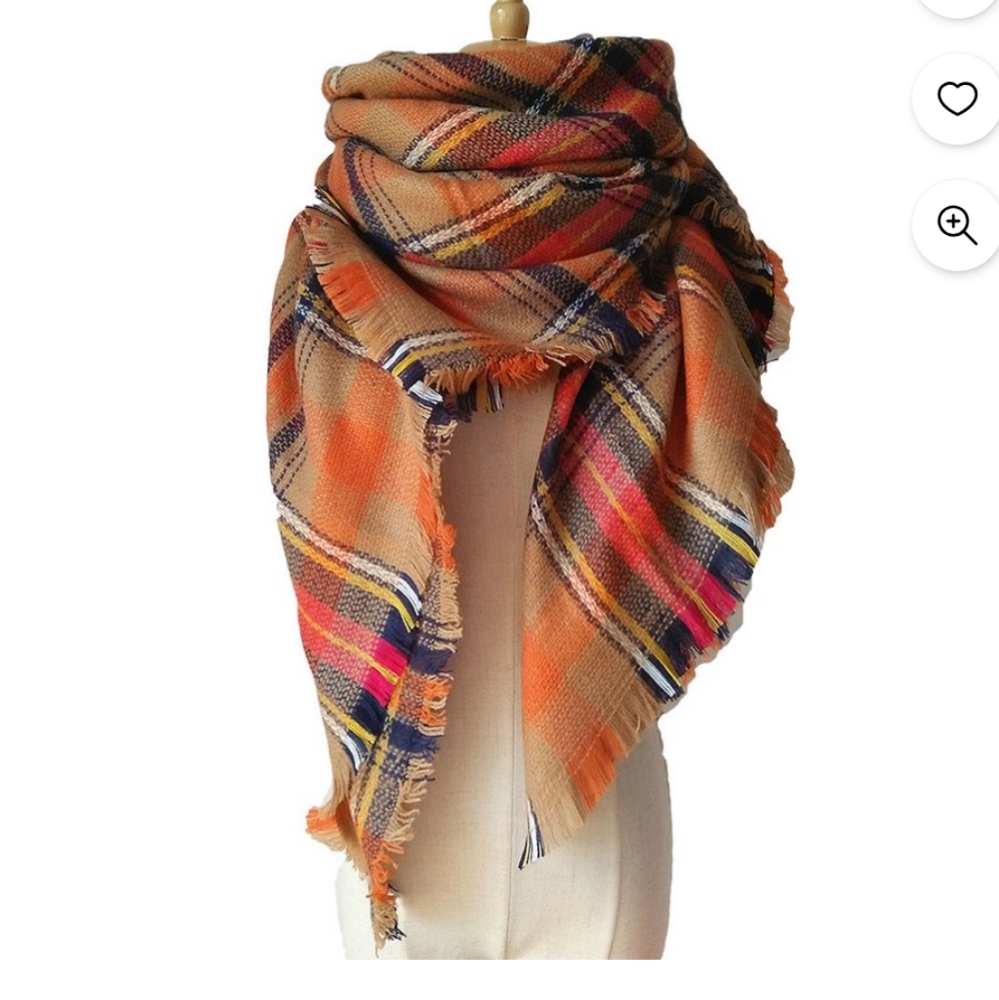 Plaid blanket scarf EUC OS